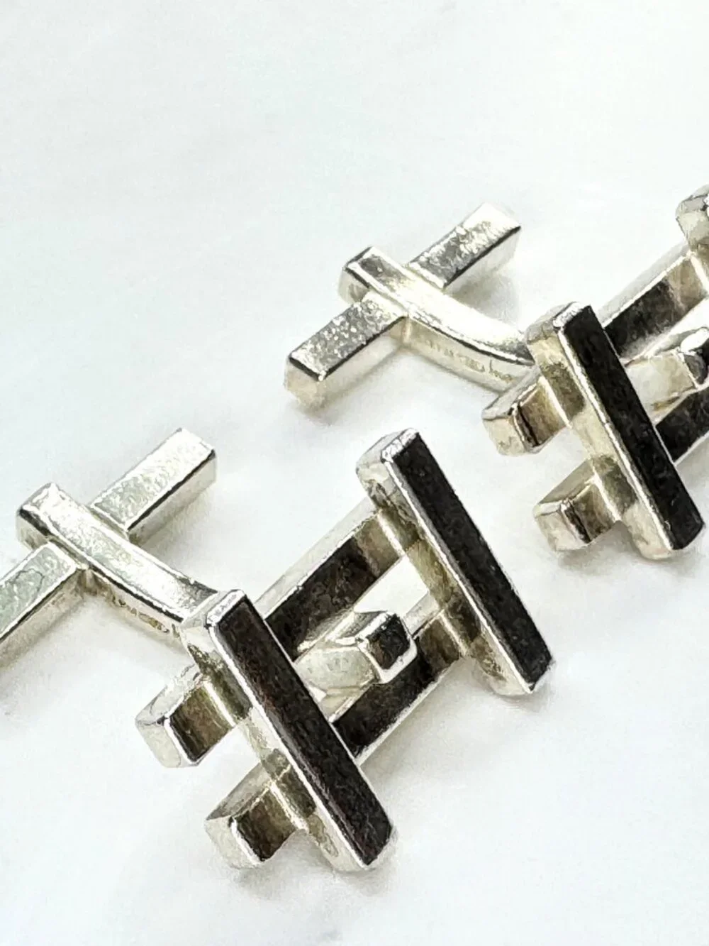 Vintage Tiffany & Co. Frank Gehry axis sterling silver designer cufflinks SS464